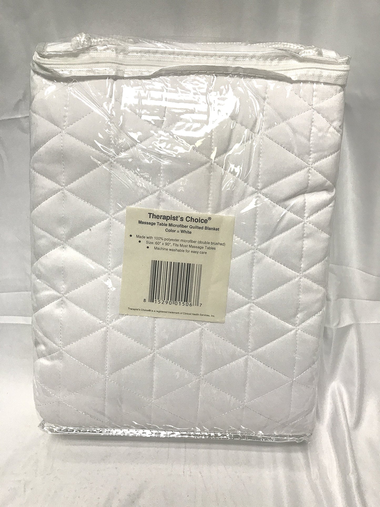 Therapist's Choice® Microfiber Quilted Blanket for Massage Tables, 60" x 90" (White)