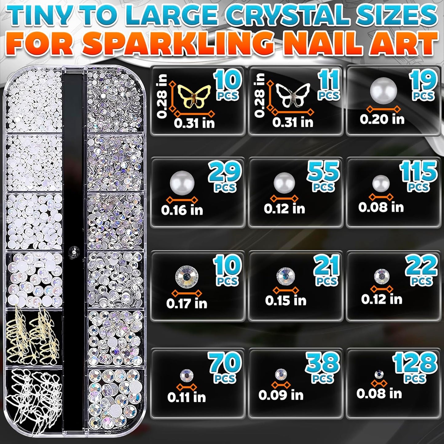 100 Pcs Silver Cross Nail Charms and Gems – 3D Acrylic Cross Charms for Nails for DIY & Professional Manicure – Easy-to-Apply & Durable Nail Decorations, Versatile for Y2K & Nail Studs