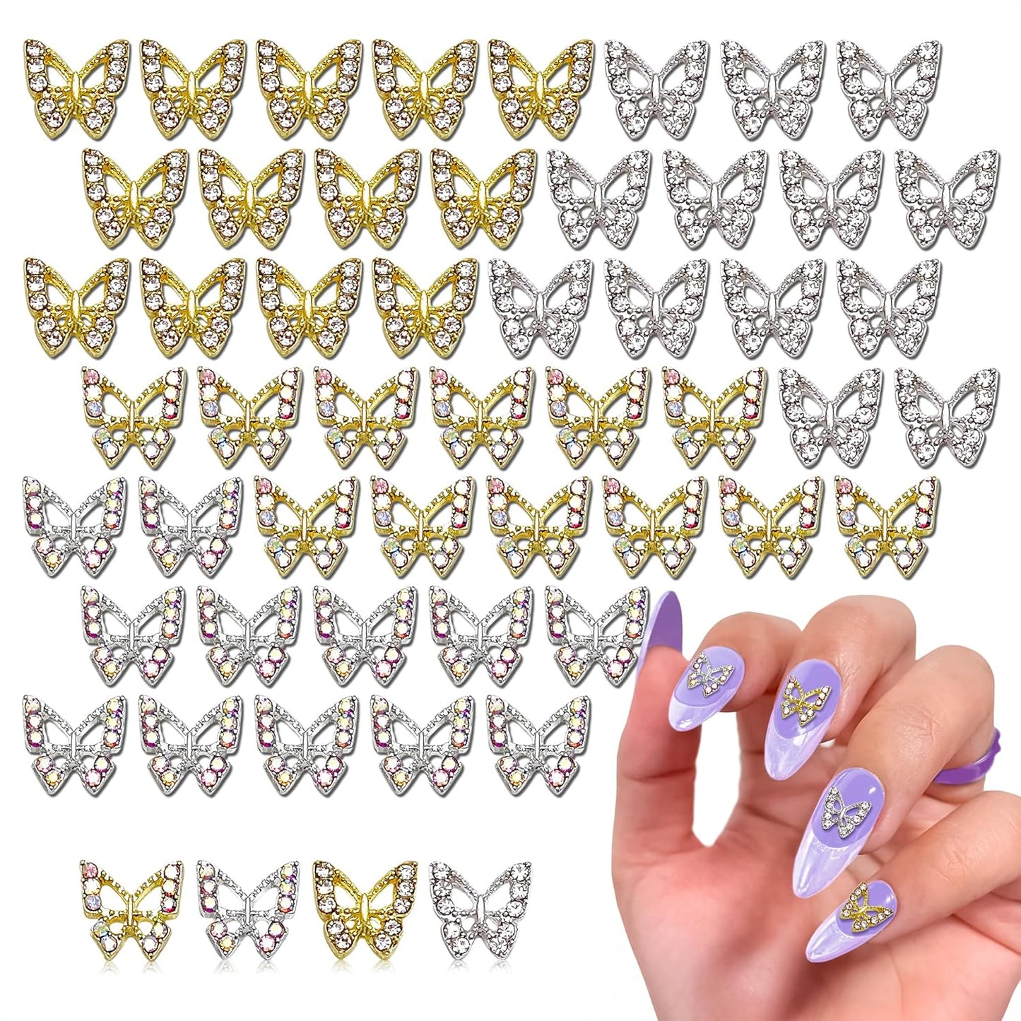 100 Pcs Silver Cross Nail Charms and Gems – 3D Acrylic Cross Charms for Nails for DIY & Professional Manicure – Easy-to-Apply & Durable Nail Decorations, Versatile for Y2K & Nail Studs