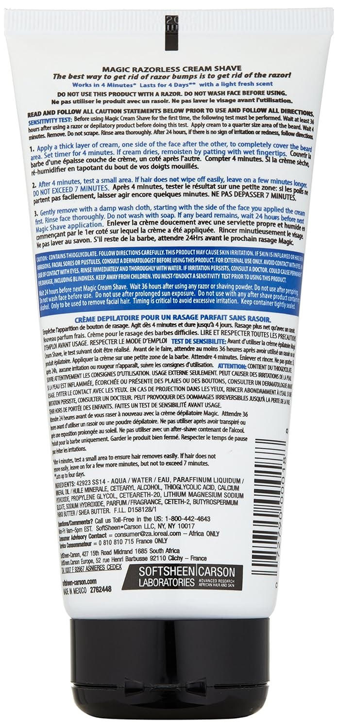 Magic Razorless Cream Shave - Smooth Skin Formula, 6 Oz | Pack of 6