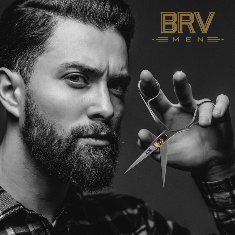 LEFT HANDED Razor Sharp Mustache & Beard Scissors - 5.5" - 100% High Carbon Stainless Steel - Facial Hair Trimming Shears (LEFT HANDED - Silver)