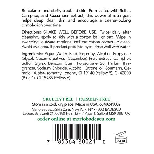 Mario Badescu Special Cleansing Lotion C for Combination or Oily Skin, Cooling & Clarifying Toner for Face That Cleanses Clogged Pores, Pack of 1, 8 Fl Oz