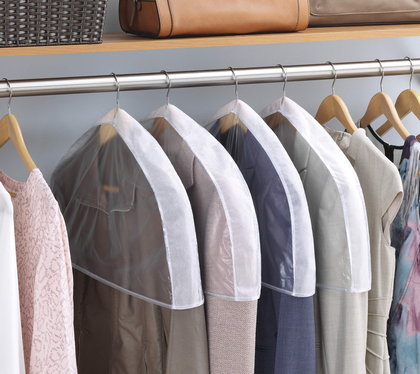 Whitmor Protective Shoulder Covers - Set of 4 White