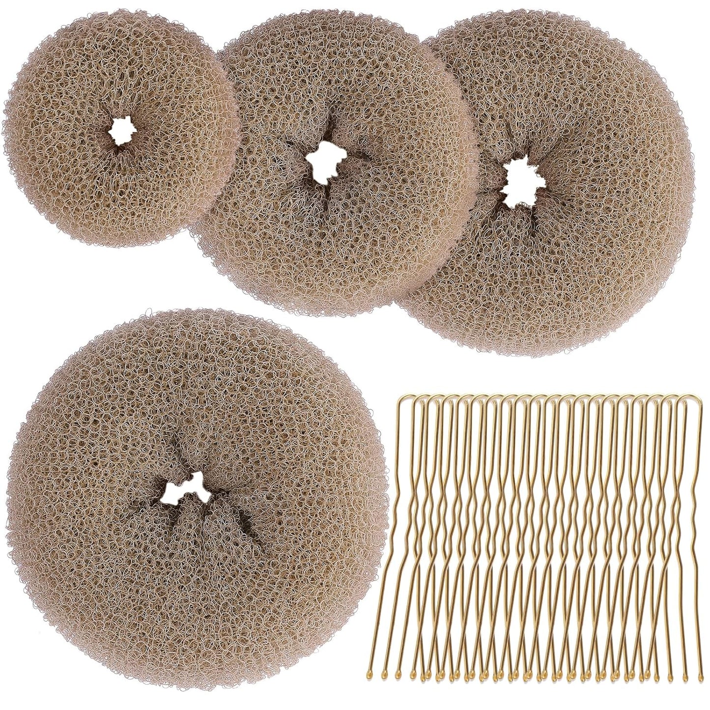 Teenitor Hair Donut, Hair Bun Maker, Black(Extra-large, Large, Medium and Small)