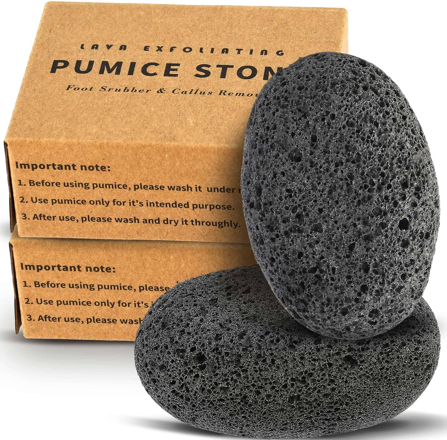Maryton Natural Pumice Stone for Feet - Lava Foot Exfoliator Scrubber Pedicure Tools, Dead Skin Corn Callus Remover for Feet and Hands, 1 Count