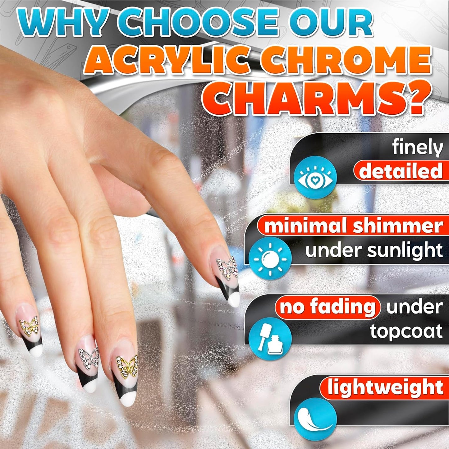 100 Pcs Silver Cross Nail Charms and Gems – 3D Acrylic Cross Charms for Nails for DIY & Professional Manicure – Easy-to-Apply & Durable Nail Decorations, Versatile for Y2K & Nail Studs