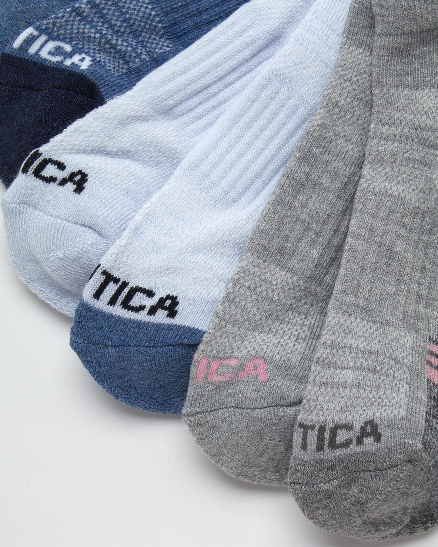Nautica Women's Socks - Athletic Cushion Low Cut Socks (12 Pack), Size 4-10, Grey/Blue