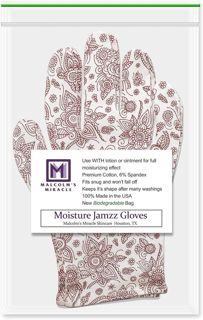 Henna Moisturizing Gloves - Long-Lasting Hydration - Made in the USA | Medium Size