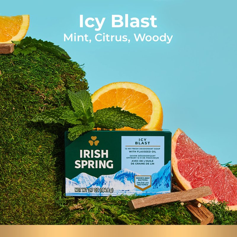 Irish Spring Original and Icy Blast Bar Soap Bundles, 3.7 Ounce Bars, Packs of 8 and 24