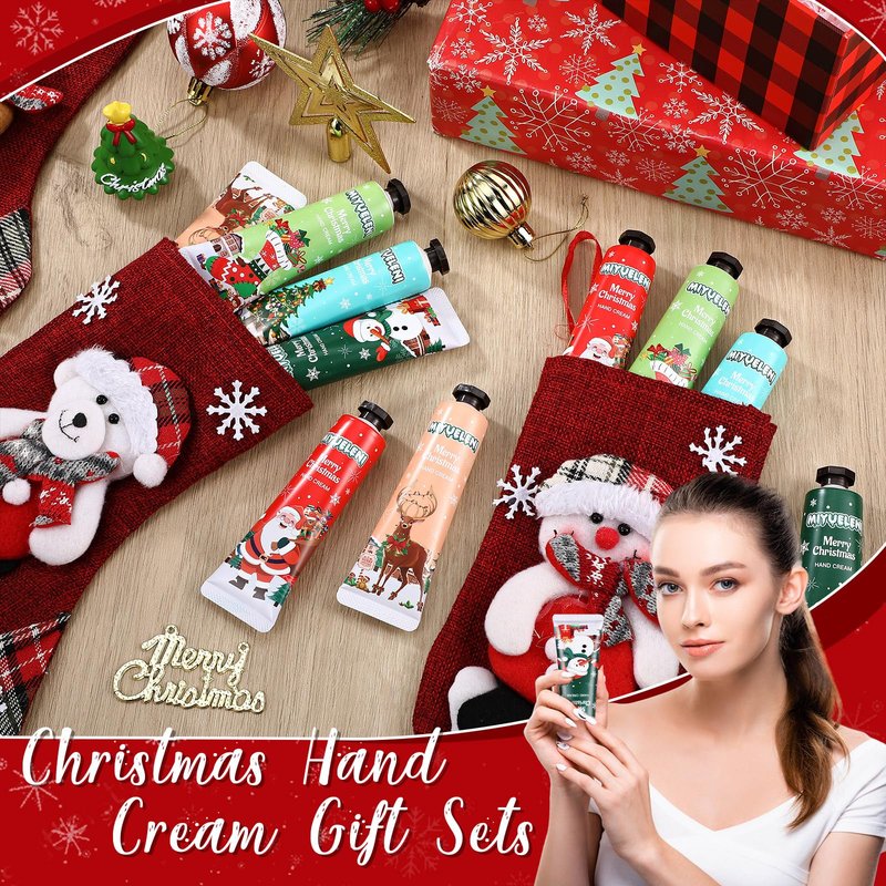 Dansib 24 Pcs Christmas Hand Cream Gift Sets for Dry Cracked Hands Moisturizing Hand Lotion Small Travel Lotion Stocking Stuffers Gift Set for Women Mom Girlfriend Christmas Birthday