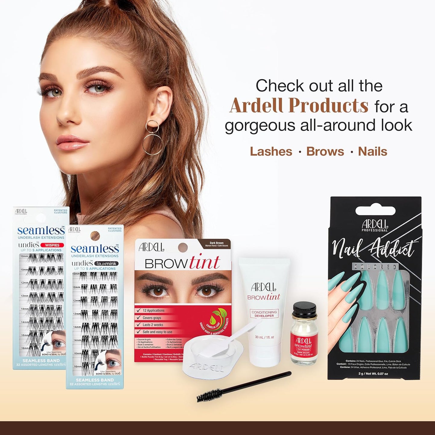 Ardell Balayage Wispies False Eyelashes - Bronde Brown Wispy Strip Lashes, Natural Look, Lightweight, Reusable | 4 Pack