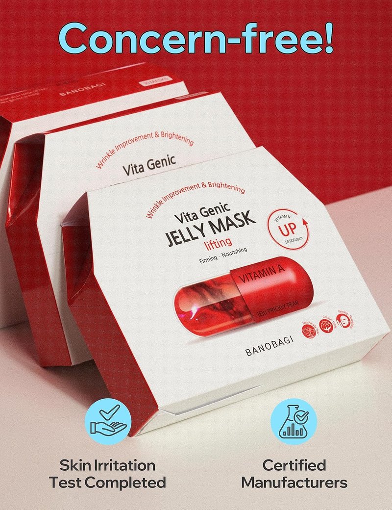 Vita Genic Jelly Pore Tightening Face Masks - Korean Skin Care with 11 Vitamins | Moisturizing for Oily Skin (10 Sheets)