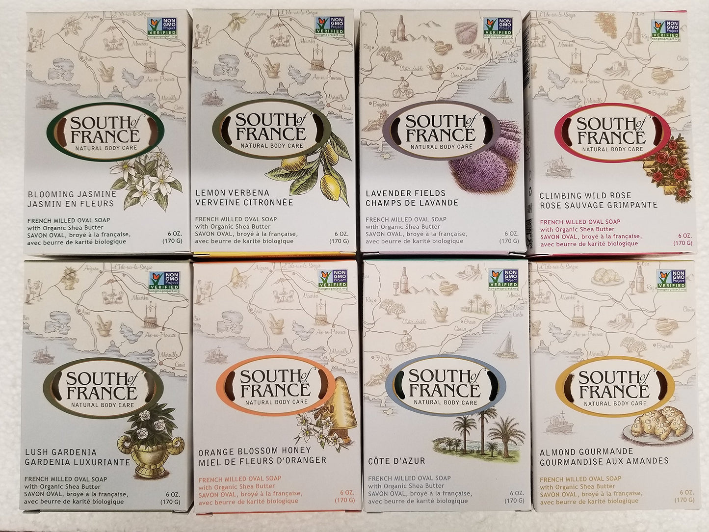 hipamus South of France Bar Soap Variety Pack (8 Scents 6 oz each)