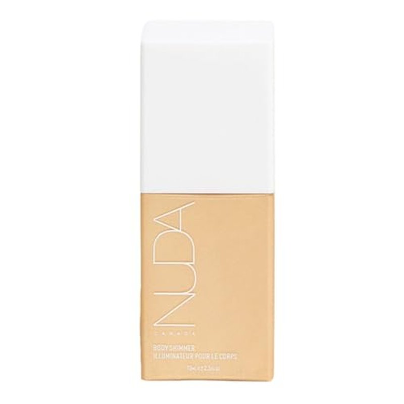 NUDA Body Shimmer | Illuminating Body Glitter to Enhance Tan | Vegan Shimmer Lotion for Women with Aloe Vera, Avocado Oil, & Vitamin E | Vanilla-Scented, Non-Staining Liquid Highlighter, (75 mL)