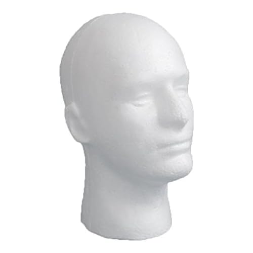 Male Wig Display Mannequin Head Stand Model Styrofoam Foam White