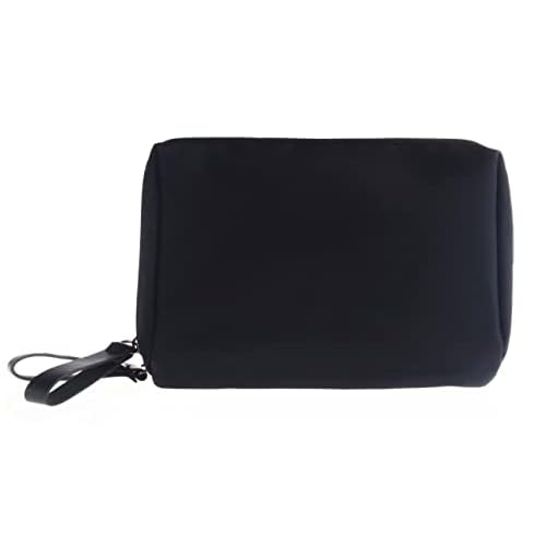 Small Makeup Bag for Purse Portable Waterproof Cosmetic Bag Travel Makeup Pouch for Women (All black, Square)