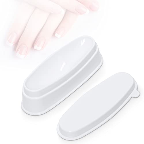 krofaue Nail Dip Container Dipping Powder Tray French Nail Smile Line Molding Manicure Mould Fashion Nail Tool