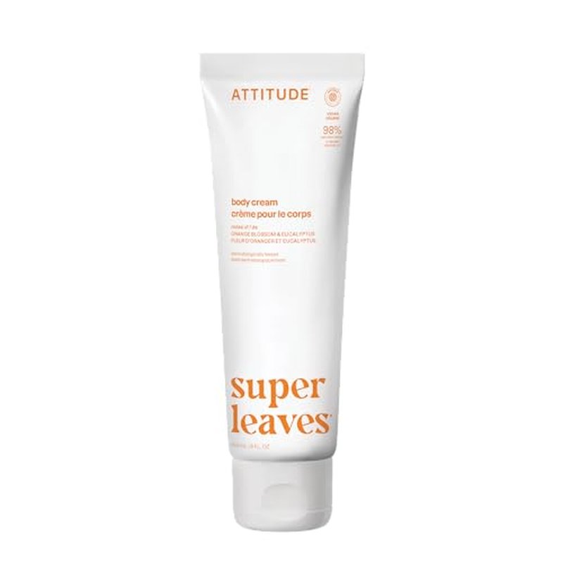 ATTITUDE Body Cream, EWG Verified Moisturizer, Vegan Moisturizing Products For Dry Skin, Dermatologically Tested, Orange Leaves, 8 Fl Oz
