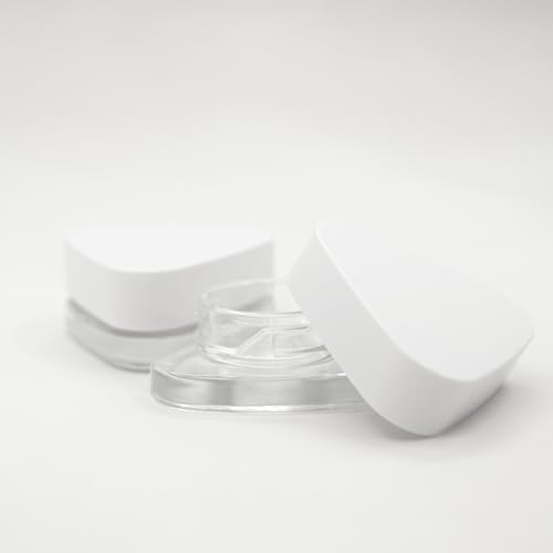 Child Proof 5ml Triangle Jar Glass Containers (60 Pack) - Triangle Jars (White Lid)