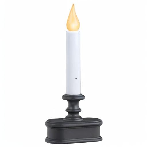 Xodus Innovations FPC1221A 8 inch Battery Operated LED Dusk to Dawn Window Candle with Amber Steady On or Flicker Flame, Black/Antique Bronze