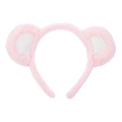 minkissy Lovely Ears Headband - Pink Animal Bears Headband Cute Plush Animal Costume for Women Halloween Christmas Pink