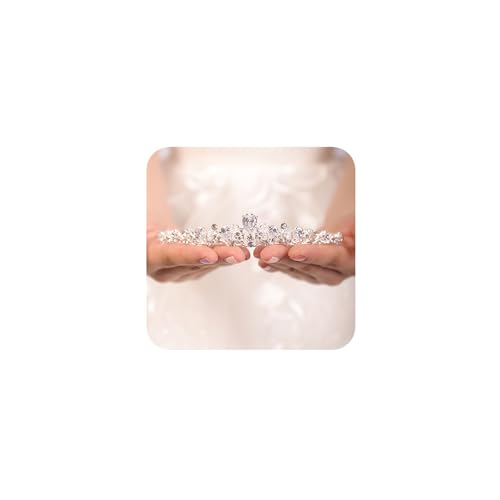 JWICOS Silver Crystal Queen Tiara and Crown for Women and Girls Fairytale Rhinestones Wedding Hair Accessories for Brides