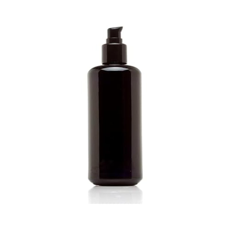 Infinity Jars 200 Ml (6.8 fl oz) Refillable Ultraviolet Black Glass Pump Bottles Leak-Proof Travel Containers for Toner, Sanitizer, Beard Oil, Hair Serum, Essential Oils 10-Pack