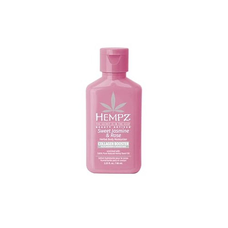 Hempz Mini Collagen-Infused Jasmine & Rose Body Moisturizer, 2.25 oz - Paraben-Free, Vegan, Cruelty-Free