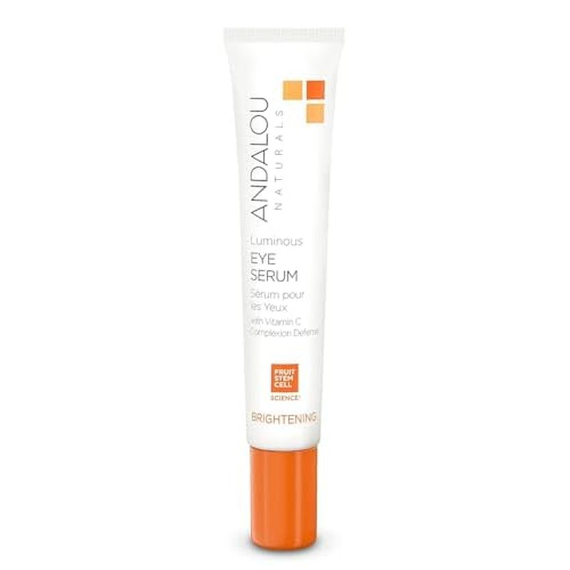 Andalou Naturals Luminous Eye Serum, Illuminating Eye Cream for Dark Circles and Puffiness, Vitamin C, Caffeine & Goji Glycopeptides for a Rejuvenated, Refreshed, Tighter Appearance, 0.6 Ounce