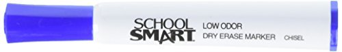 School Smart Dry Erase Markers - Chisel Tip - Pack of 12 - Blue, 1.56 H x 5.38 L x 4.63 W