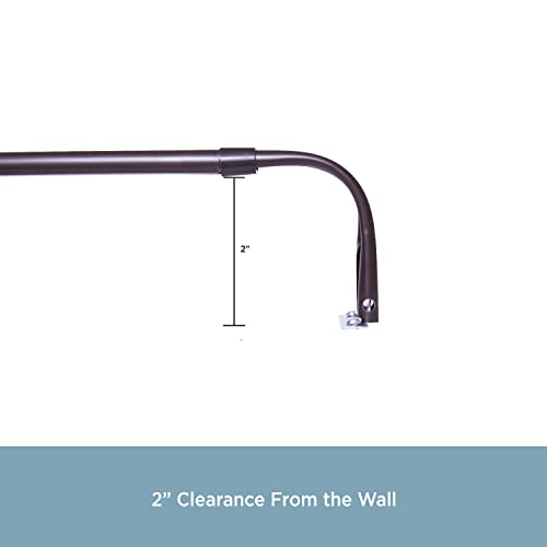 Kenney 514 Single Curtain Rod, 28 to 48-Inch, Espresso