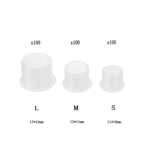 Tattoo Ink Caps Cups with Base,Tattoo Ink Cups Caps 300pcs #11 Small #14 Medium #17 Large Size Pigment Caps Microblading Ink Cups with Base for Tattoo Pigment Ink Tattoo Machine Kits Supplies