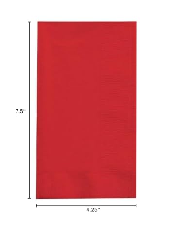 Creative Converting 50-Count Touch of Color Paper Dinner Napkins, Classic Red