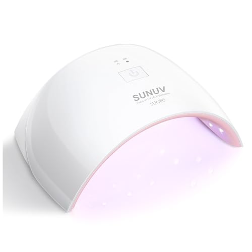 SUNUV UV LED Nail Lamp, Nail Dryer for Gel Polish UV Light for Nails with Sensor 2 Timers SUN9C Pink Gift for Women Girls