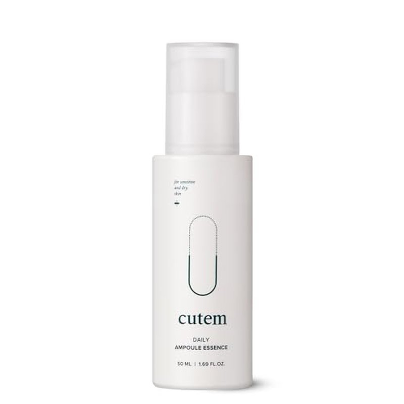 Cutem Daily Ampoule Essence (1.69fl oz) - Immediate Calming, Hydrating Serum. Sensitive Korean Skin Care. Peptides, Ceramide, Hyaluronic Acid.