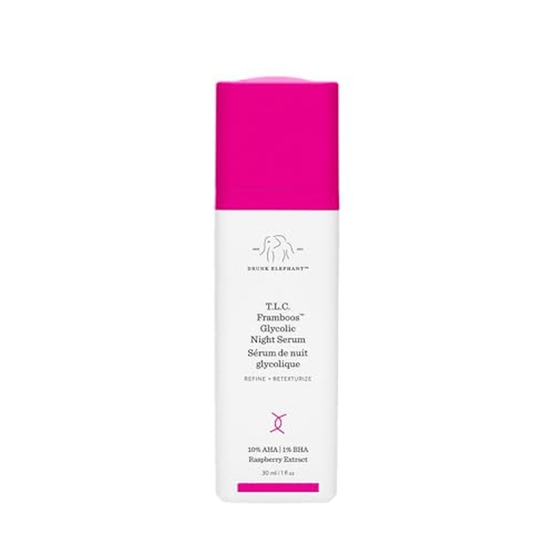 Drunk Elephant T.L.C. Framboos Glycolic Serum - Exfoliating AHA Serum - Clean Clinical Skincare - Cruelty-Free - Dermatologist-Tested - Free of Essential Oils, Silicones, and Fragrance