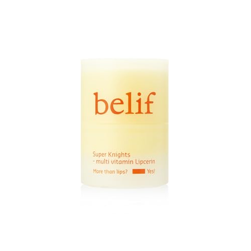 belif Super Knights Multivitamin Lipcerin | Multi-Purpose Glossy Lip Butter Balm with Vitamin B3, C, E & B12 | Smooths Lip Texture & Strengthens Barrier | Hydrating Korean Lip Care for Teens & Women