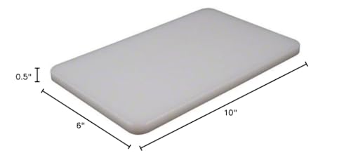 American Metalcraft BB6105 Rectangular Pressed Plastic Cutting Board, Non-Slip, 10" L x 6" W, White