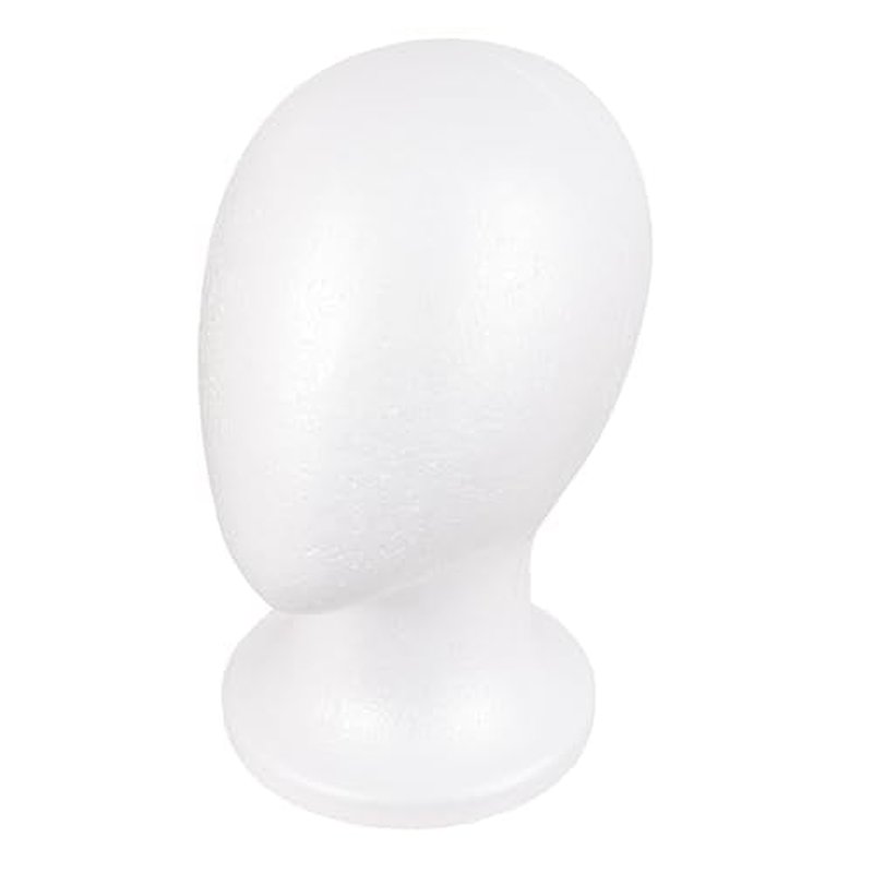 MapofBeauty Mannequin Heads Foam Wigs Holder Hats DIY Wig Head Styrofoam Wig Stand (White)