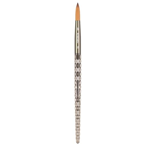 Kiara Sky Acrylic Brush #10 - Black | 100% Pure Kolinsky | Crystal Cut Handle and Acetone Resistant