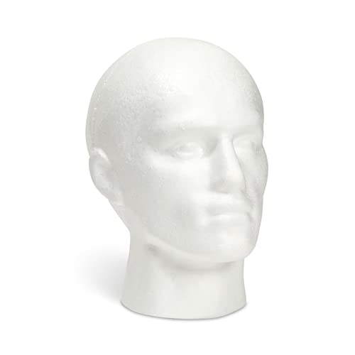 Juvale Mannequin Head for Masks, Hats, Wigs - White, 9.25 x 7 x 11 in - Foam Head Wig Stand & Hat Display