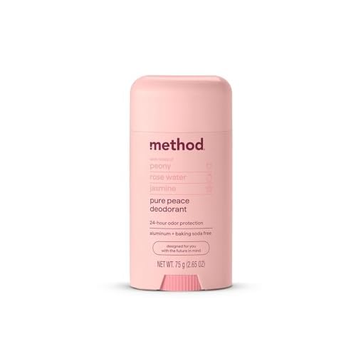 Method Deodorant, Pure Peace, Rose Water, Peonies + Pink Sea Salt notes, 24 Hour Odor Protection, 2.65 oz
