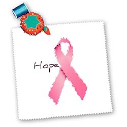 3dRose Painted Pink Ribbon Hope Art Breast Cancer Aware Square Quilt Sheet, 10 by 10-Inch