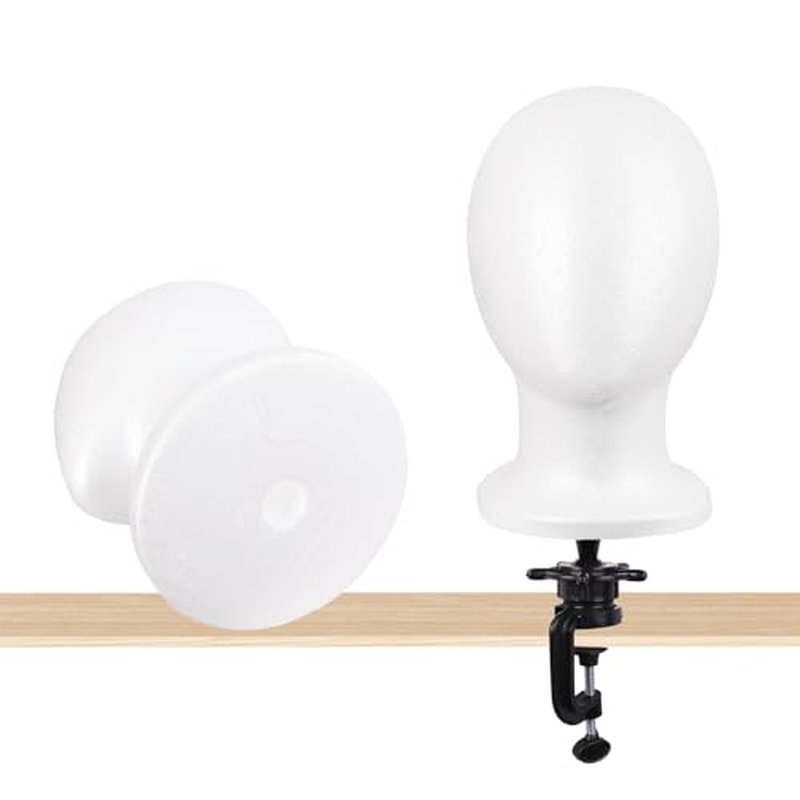 MapofBeauty Mannequin Heads Foam Wigs Holder Hats DIY Wig Head Styrofoam Wig Stand (White)
