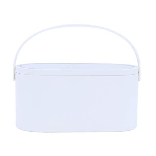 Travel Makeup Box with LED Lighted Mirror, Multi-purpose Cosmetics Box Carrying Case Women's Dat Gift, White, Travel Size (Instruction included)