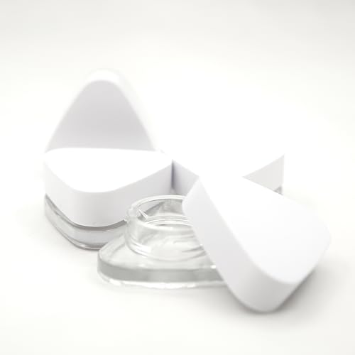 Child Proof 5ml Triangle Jar Glass Containers (60 Pack) - Triangle Jars (White Lid)