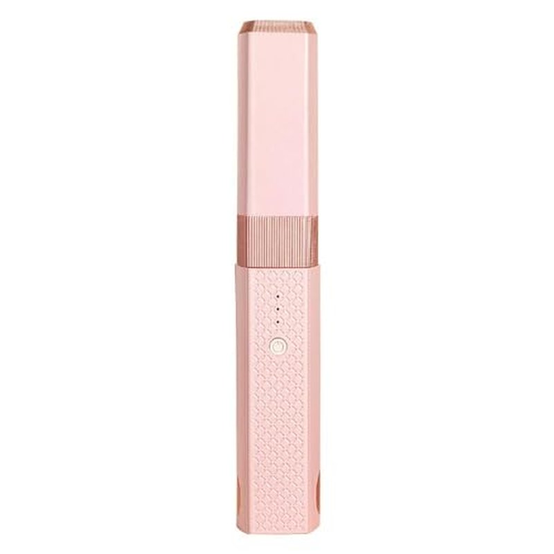 Cordless Hair Straightener, 2 in 1 Portable Mini Ceramic Flat Iron and Curler, USB-C Rechargeable Travel Straightener, Lock in Moisture & Shine, 3 Levels Adjustable (Pink)