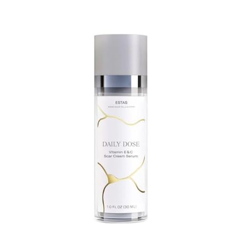 Scar Cream -Daily Vitamin E & C with Silicone, 1 oz -Effective for Old & New Scars on Face & Body, Ideal for Surgical, Burn, C-Section & Acne Scars, Vegan + Cruelty Free, Fragrance Free