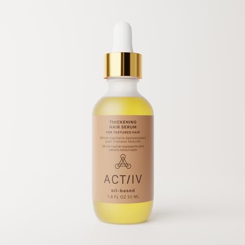 ACTIIV Thickening Hair Serum - Oil Based | Supports the Appearance of Thicker, Fuller-Looking Hair, for Textured & Curly Hair, Deeply Nourishes & Strengthens Roots, Non-Greasy, All Hair Types, 1.8 oz