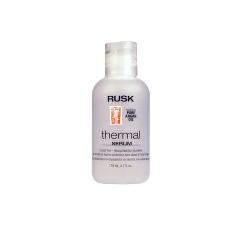 RUSK Designer Collection Thermal Serum with Argan Oil, Alcohol-Free Conditioning Serum, Heat Protection and Shine, Frizz Eliminator, 4.2 oz